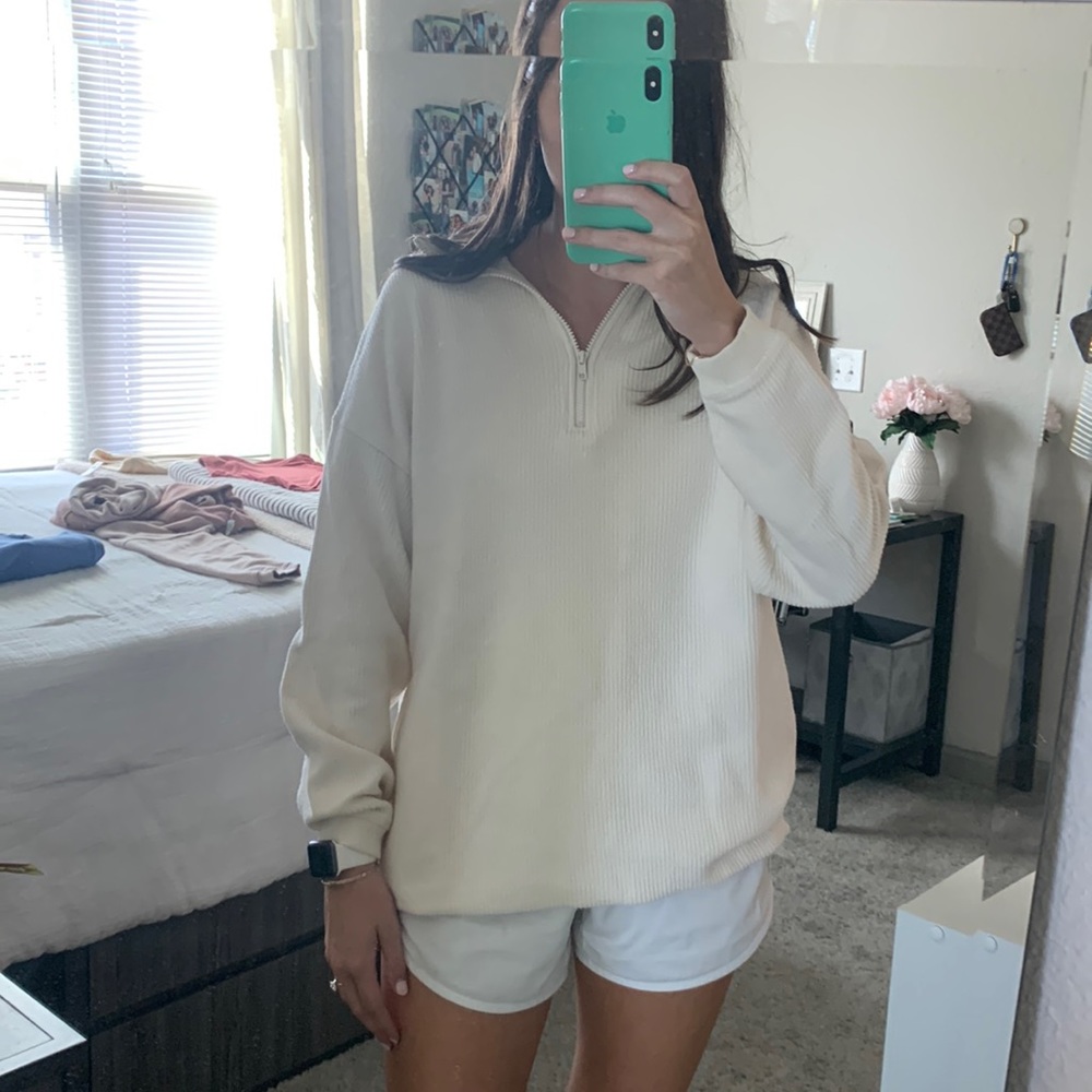 Aerie oversized corded half zip